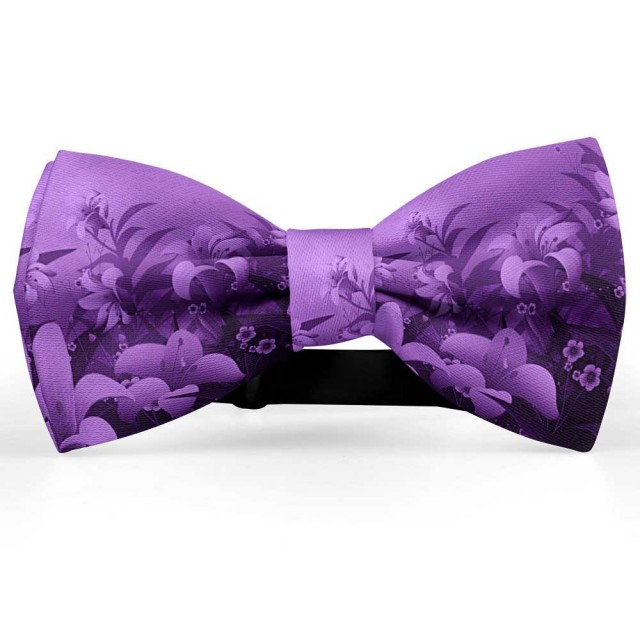 Papion personalizat, model liliac, flori mov